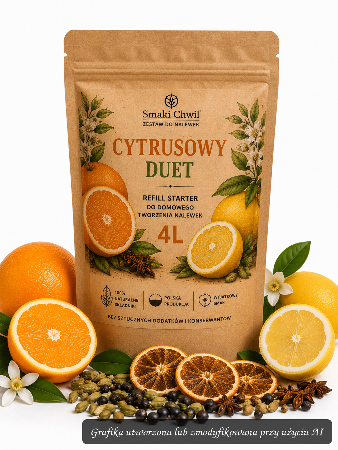 Cytrusowy Duet – refill starter do domowego tworzenia nalewek 4L