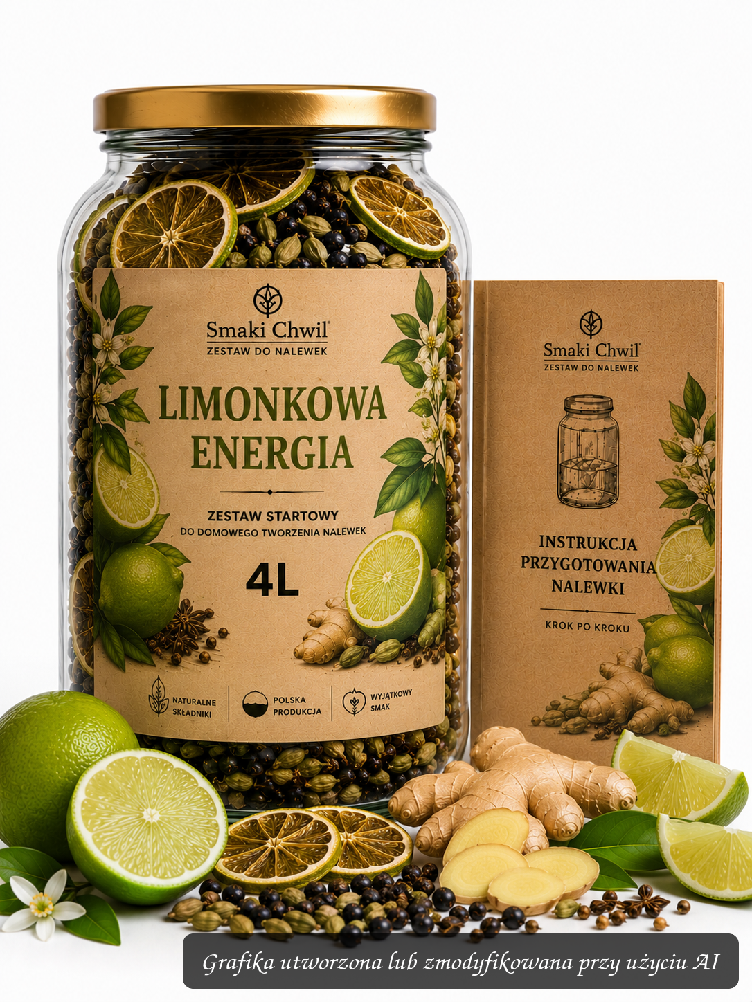 Limonkowa Energia – zestaw startowy do domowego tworzenia nalewek 4L
