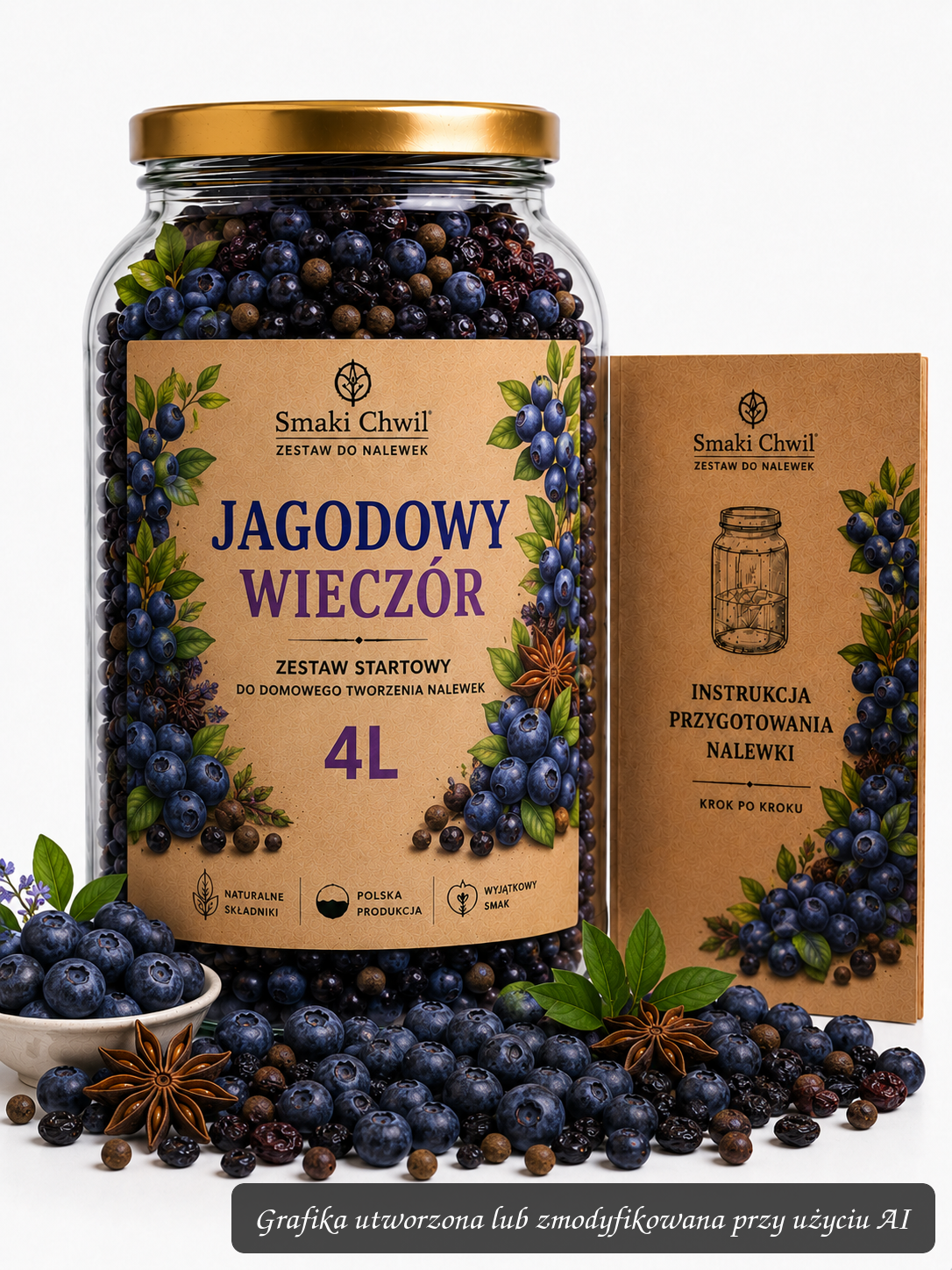 Jagodowy Wieczór – zestaw startowy do domowego tworzenia nalewek 4L