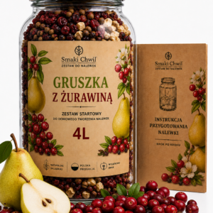 Gruszka z Żurawiną – zestaw startowy do domowego tworzenia nalewek 4L