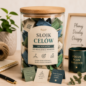 Słoik Celów – 100 kroków do realizacji marzeń | Prezent dla osób z planami