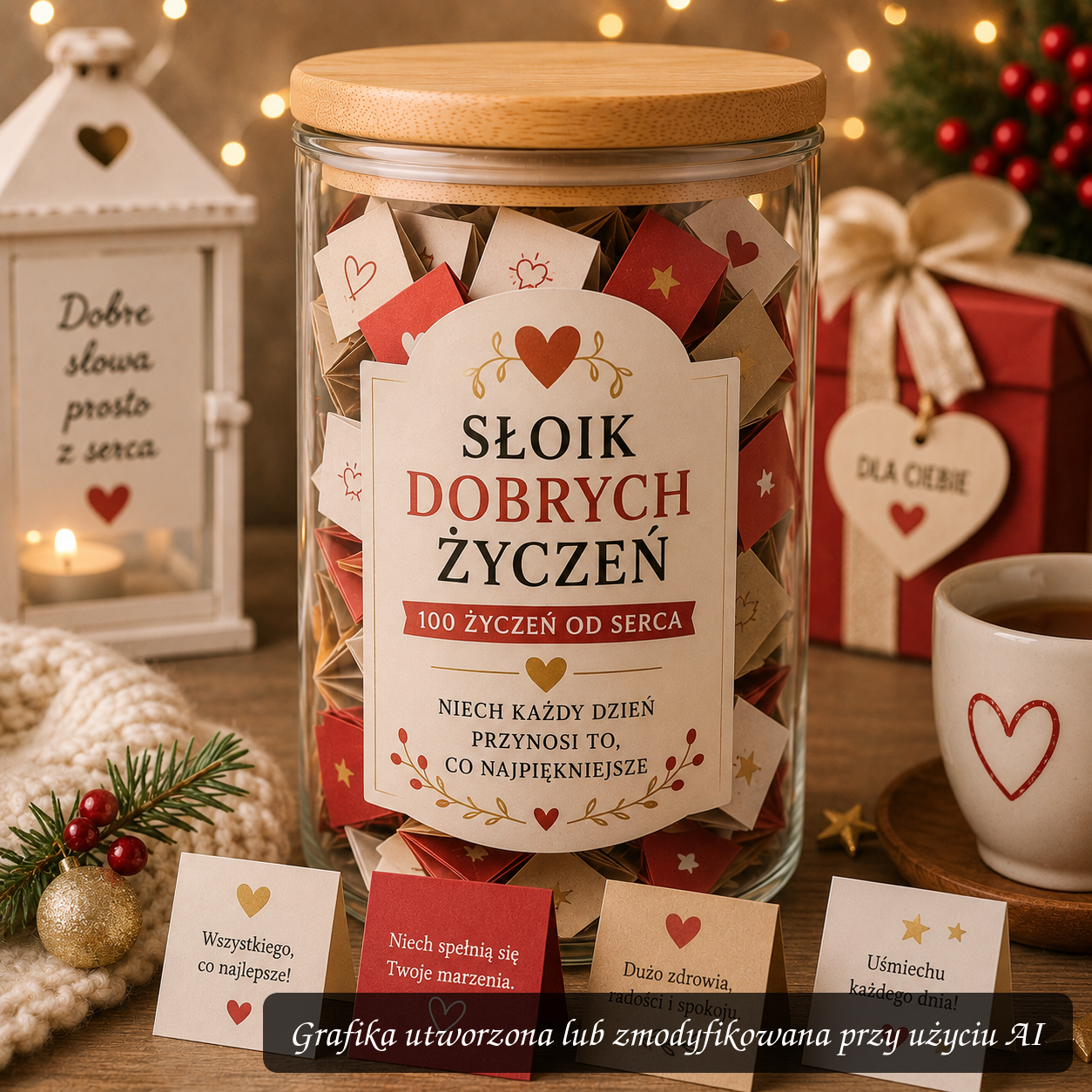 Słoik Dobrych Życzeń – 100 życzeń od serca | Prezent z życzeniami od serca
