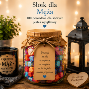 Słoik dla Chłopaka – 100 powodów, dla których jesteś wyjątkowy | Prezent dla Chłopaka z przesłaniem