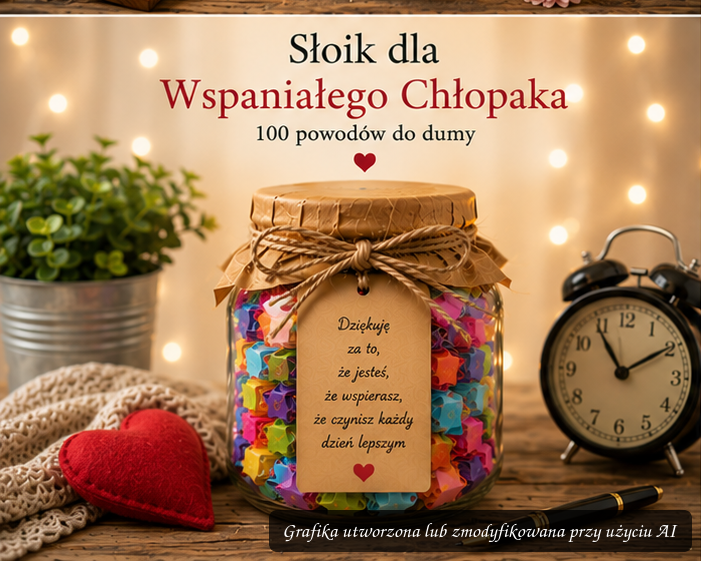 Słoik dla Super Faceta – 100 powodów do dumy | Oryginalny prezent dla faceta