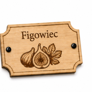 Drewniana Donica PREMIUM „Figowiec” z tabliczką