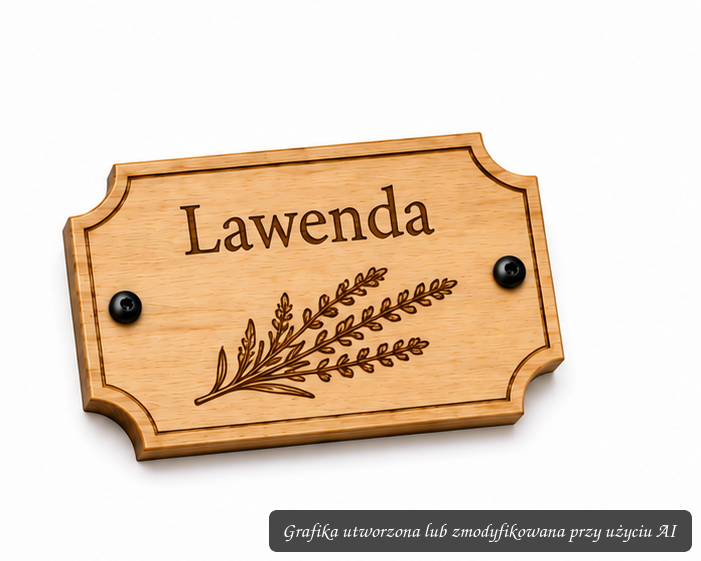 Drewniana tabliczka do donicy – Lawenda