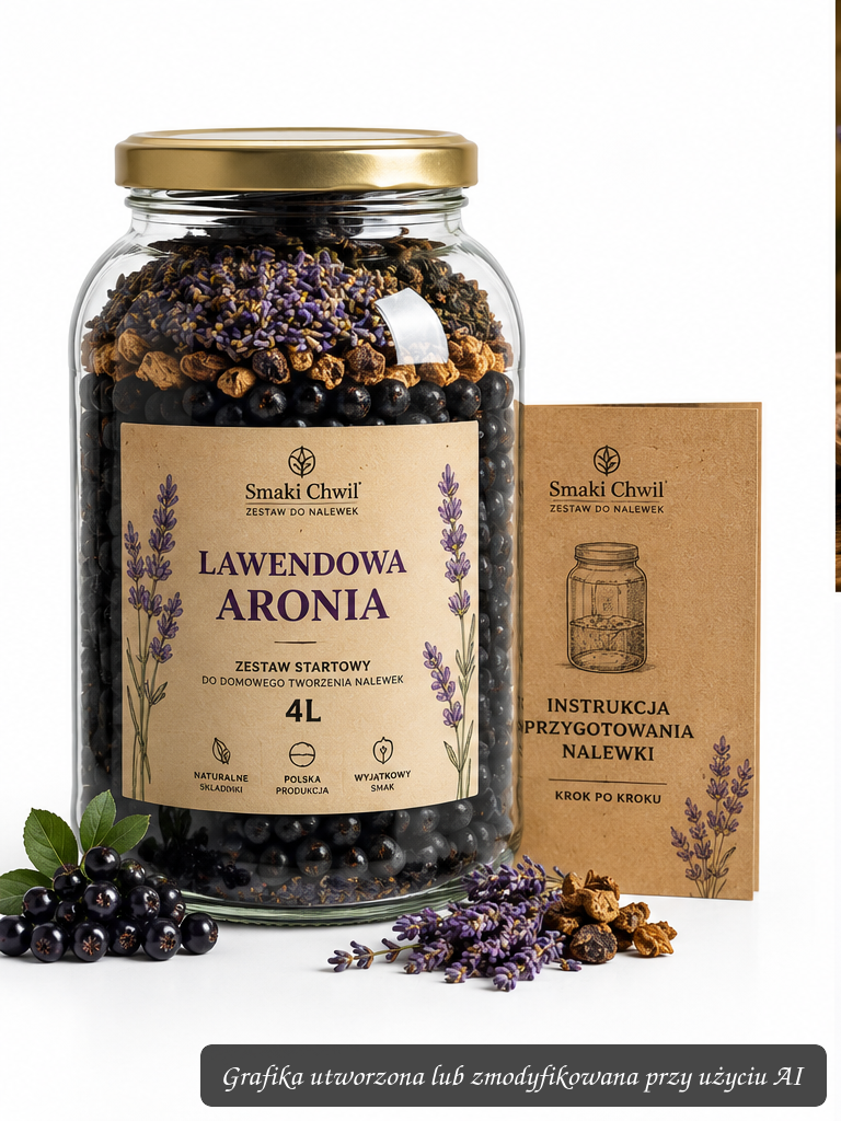 Lawendowa Aronia – zestaw startowy do domowego tworzenia nalewek 4L