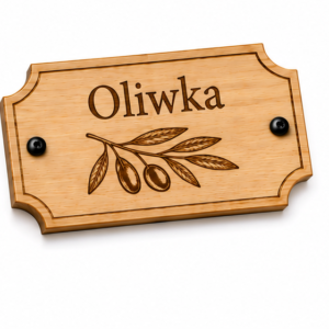 Drewniana Donica PREMIUM „Oliwka” z tabliczką