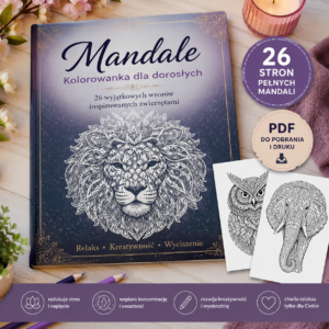 Mandale Zwierzęta – Kolorowanka Antystresowa dla Dorosłych PDF | 26 stron do druku
