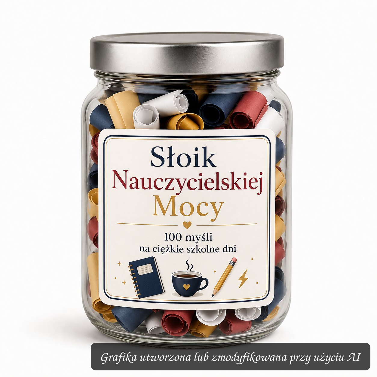 Słoik Nauczycielskiej Mocy – 100 myśli na ciężkie szkolne dni | Humor dla nauczyciela