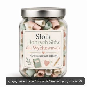 Słoik Dobrych Słów dla Wychowawcy – 100 podziękowań od klasy | Pamiątka na zakończenie roku