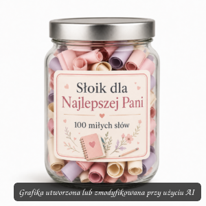 Słoik dla Najlepszej Pani – 100 miłych słów | Prezent od dzieci dla nauczycielki