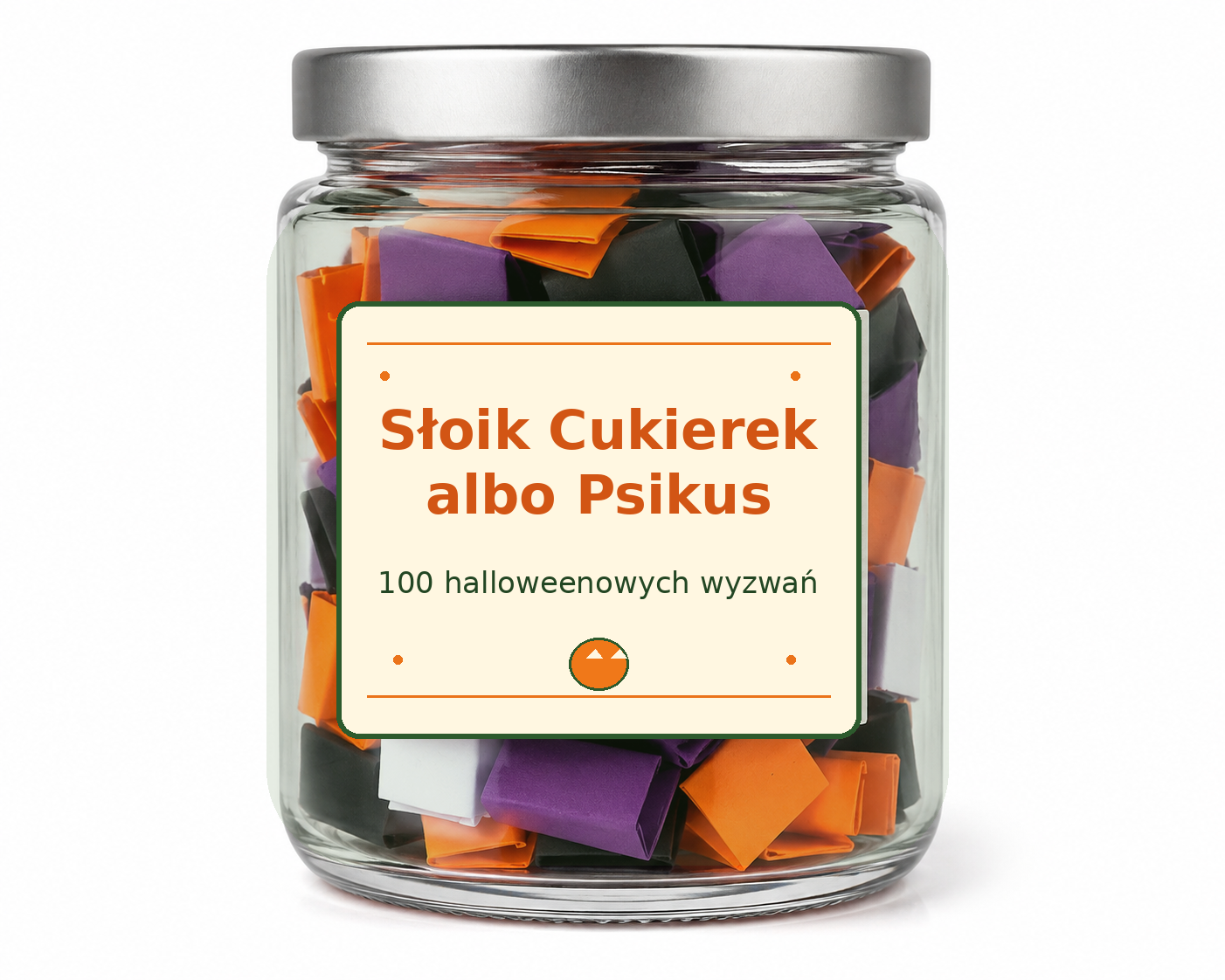 Słoik Cukierek albo Psikus – 100 halloweenowych wyzwań | Zabawa dla dzieci i nastolatków