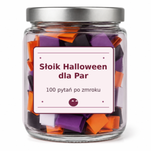 Słoik Halloween dla Par – 100 pytań po zmroku | Gra rozmowna dla dwojga