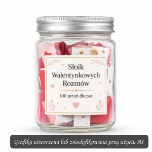 Słoik Walentynkowych Rozmów – 100 pytań dla par | Prezent na Walentynki
