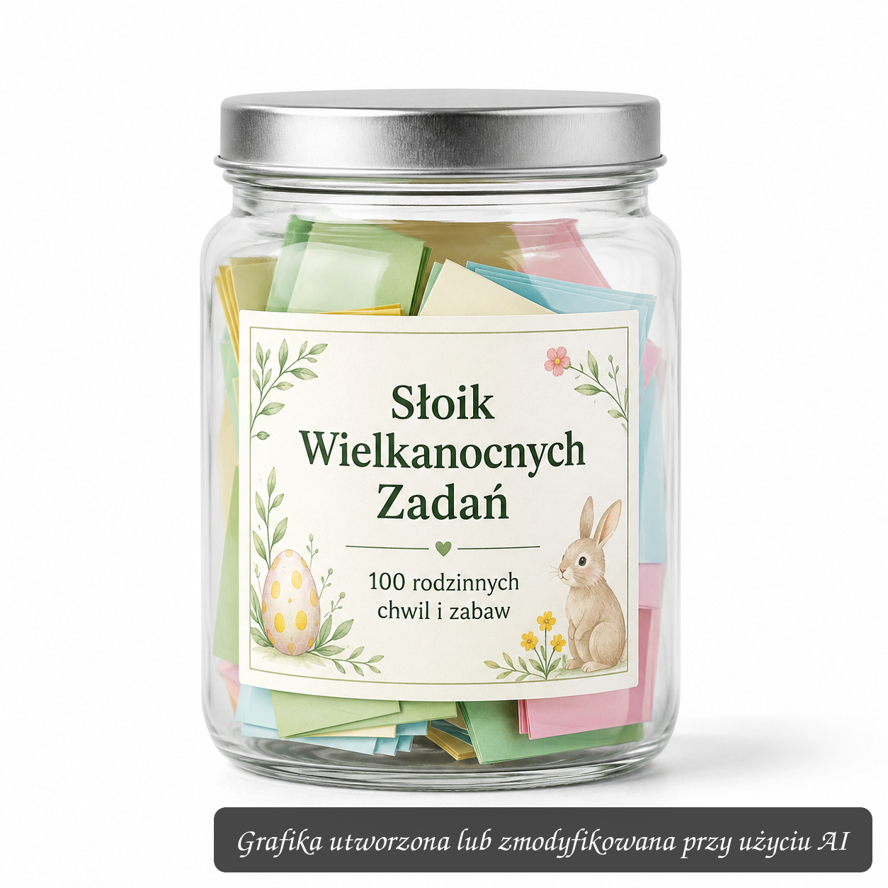 Słoik Wielkanocnych Zadań – 100 rodzinnych chwil i zabaw | Prezent na Wielkanoc