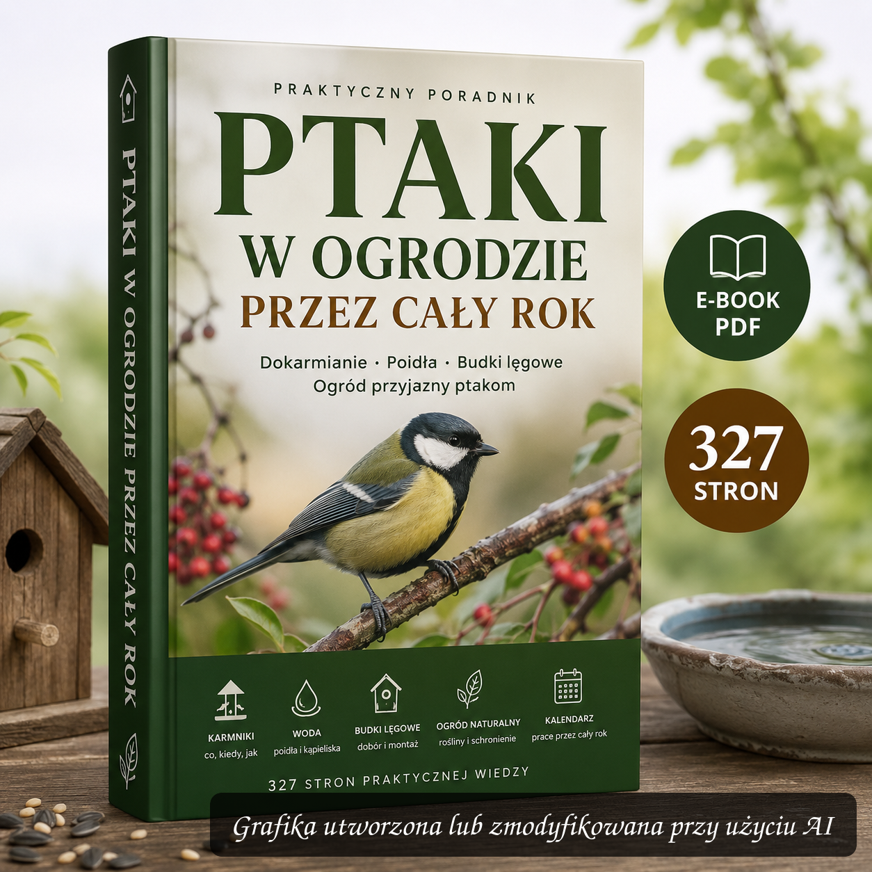 Ptaki w ogrodzie przez cały rok – praktyczny poradnik | E-book PDF