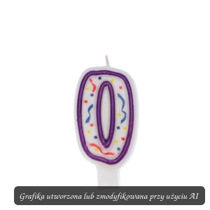 Świeczka urodzinowa IMPREZKA Cyferka 0