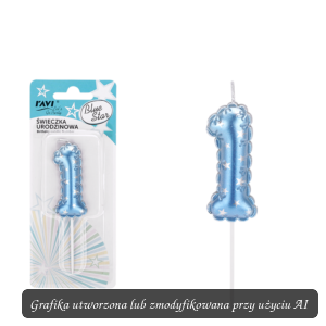 Świeczka urodzinowa BLUE STAR Cyferka 1