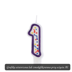 Świeczka urodzinowa IMPREZKA Cyferka 1