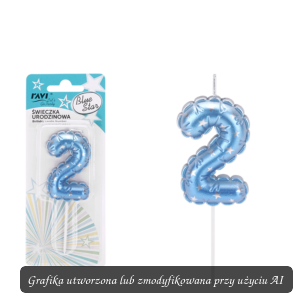 Świeczka urodzinowa BLUE STAR Cyferka 2