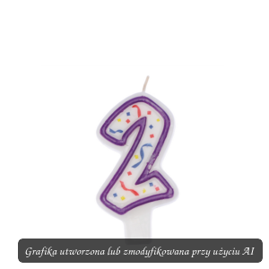 Świeczka urodzinowa IMPREZKA Cyferka 2