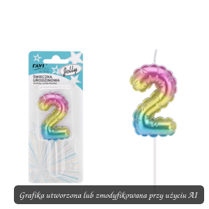 Świeczka urodzinowa JELLY Cyferka 2