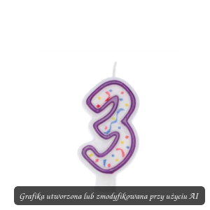 Świeczka urodzinowa IMPREZKA Cyferka 3