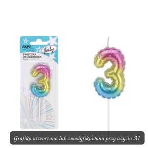 Świeczka urodzinowa JELLY Cyferka 3