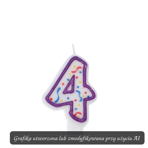 Świeczka urodzinowa IMPREZKA Cyferka 4