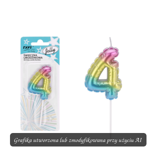 Świeczka urodzinowa JELLY Cyferka 4