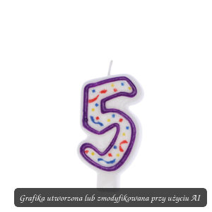 Świeczka urodzinowa IMPREZKA Cyferka 5