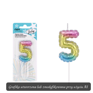 Świeczka urodzinowa JELLY Cyferka 5