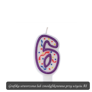 Świeczka urodzinowa IMPREZKA Cyferka 6