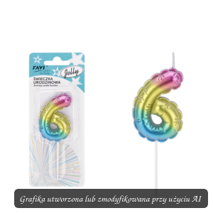 Świeczka urodzinowa JELLY Cyferka 6