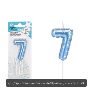 Świeczka urodzinowa BLUE STAR Cyferka 7
