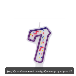 Świeczka urodzinowa IMPREZKA Cyferka 7