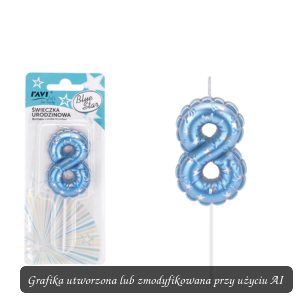 Świeczka urodzinowa BLUE STAR Cyferka 8
