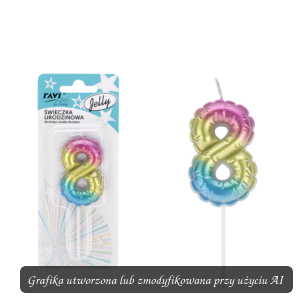 Świeczka urodzinowa JELLY Cyferka 8