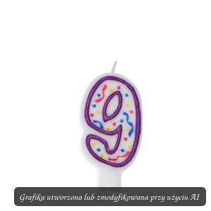 Świeczka urodzinowa IMPREZKA Cyferka 9