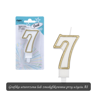 Świeczka urodzinowa złoty Cyferka 7