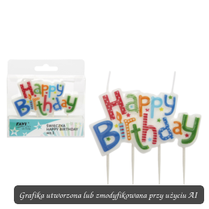 Świeczka HAPPY BIRTHDAY – wzór 1