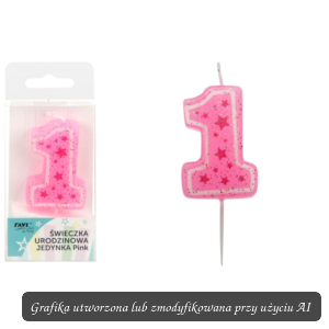 Świeczka urodzinowa JEDYNKA Pink