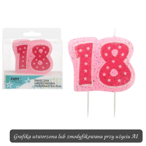 Świeczka urodzinowa OSIEMNASTKA Pink