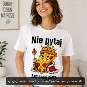Koszulka „Nie pytaj, zamawiaj pizzę” – humor dla głodnych