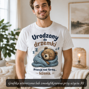 Koszulka „Urodzony do drzemki” – zawodowy odpoczynek