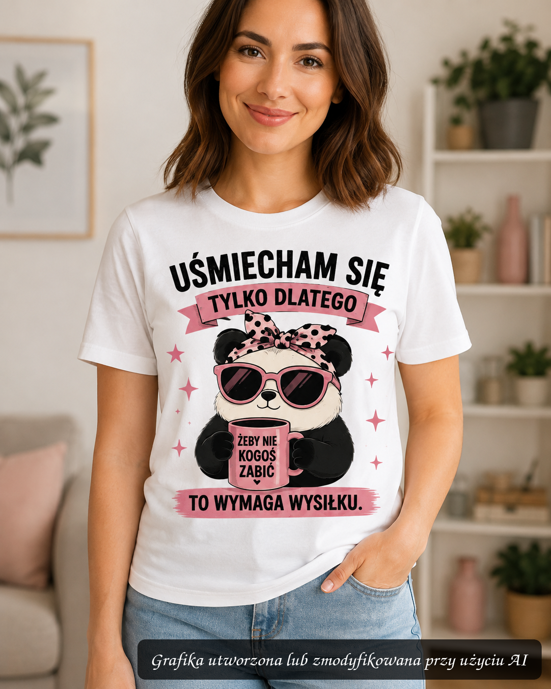 Koszulka „Uśmiecham się tylko dlatego” – To wymaga wysiłku