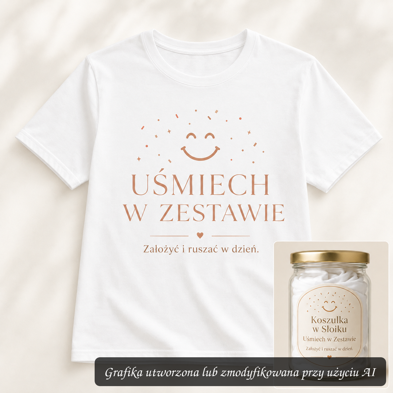 Koszulka w Słoiku – Uśmiech w Zestawie