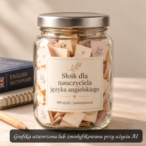 Słoik dla nauczyciela języka angielskiego – prezent z podziękowaniami