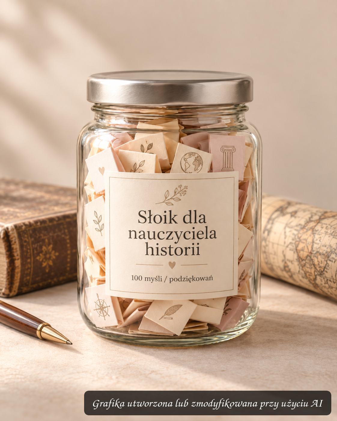 Słoik dla nauczyciela historii – prezent z podziękowaniami